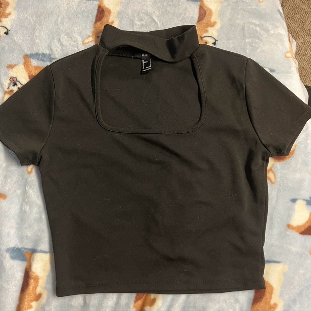 Black High-Neck Women's Top